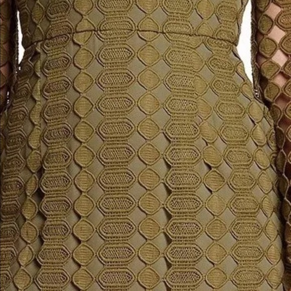 CYNTHIA ROWLEY- Green LACE VNECK DRESS $428 Size8 - Picture 3 of 4